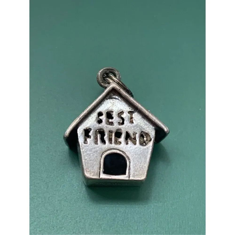 .925 Dog House Best Friend Sterling Silver Jewelry Charm #dog